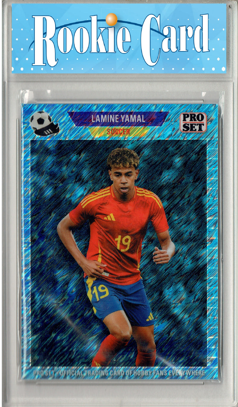 Certified Mint+ Lamine Yamal 2024 Leaf #89B-4 Pro Set Blue Shimmer SP Rookie Card Barcelona