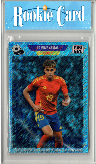 Certified Mint+ Lamine Yamal 2024 Leaf #89B-4 Pro Set Blue Shimmer SP Rookie Card Barcelona
