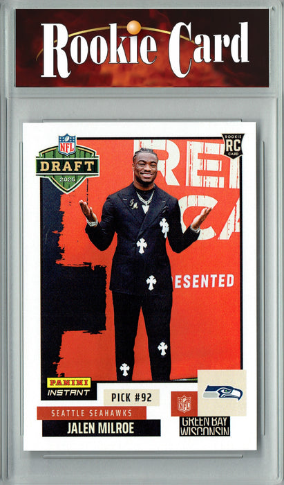 Certified Mint+ Jalen Milroe 2025 Panini Instant #NFLDN-21 NFL Draft Rookie Card Seattle Seahawks