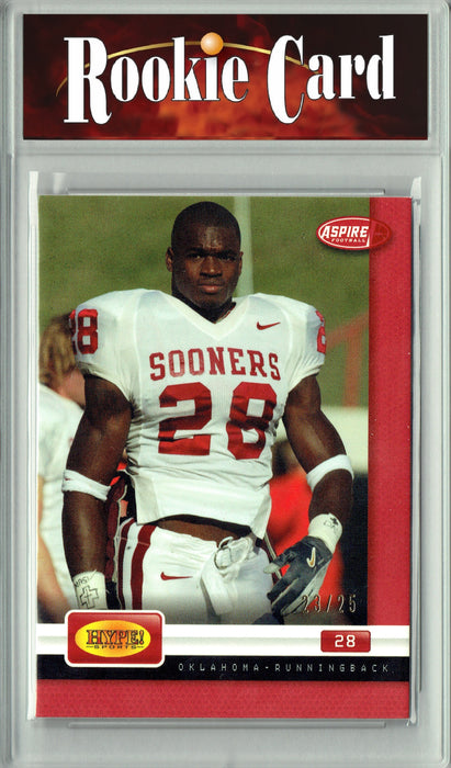 Certified Mint+ Adrian Peterson 2007 Sage Aspire #H-2 Gold #23/25 Rookie Card Oklahoma Sooners
