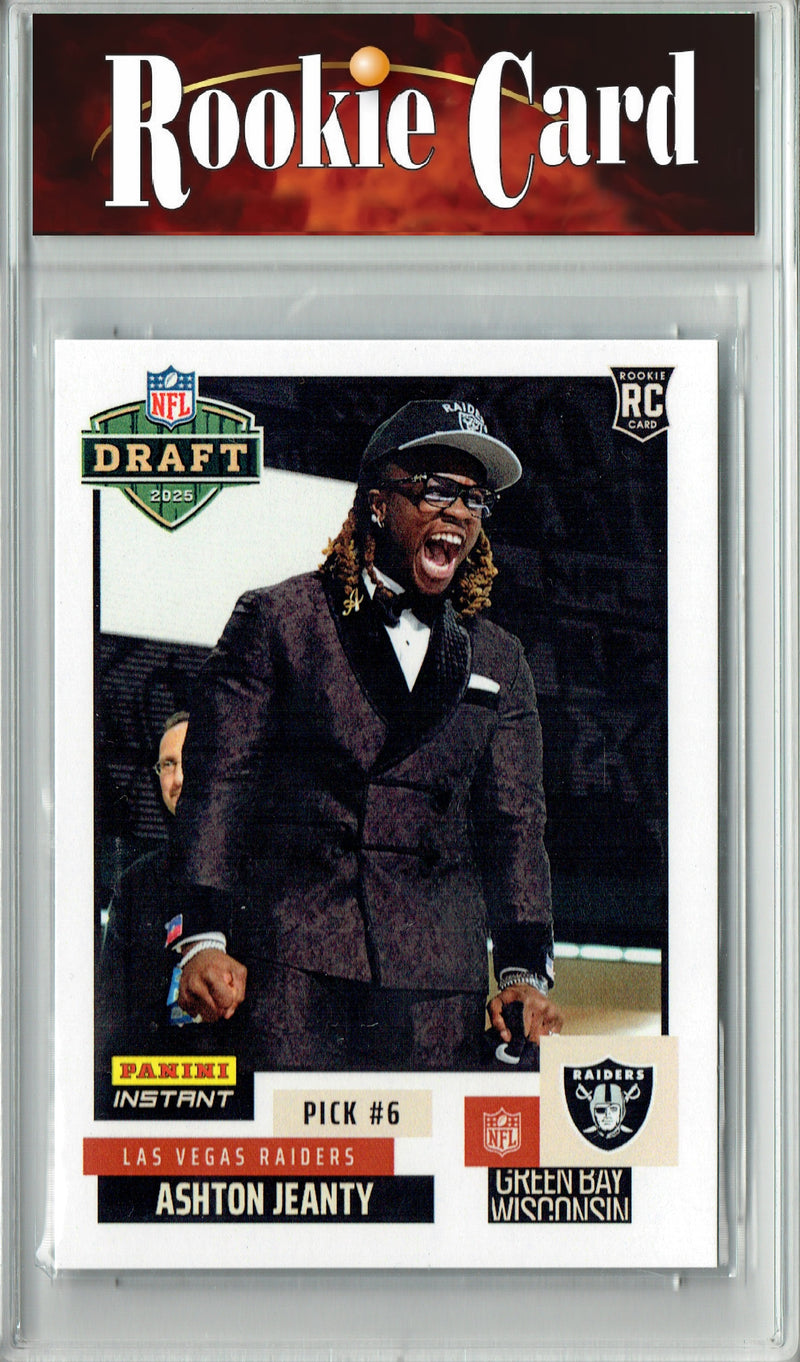 Certified Mint+ Ashton Jeanty 2025 Panini Instant #NFLDN-6 NFL Draft Rookie Card Las Vegas Raiders