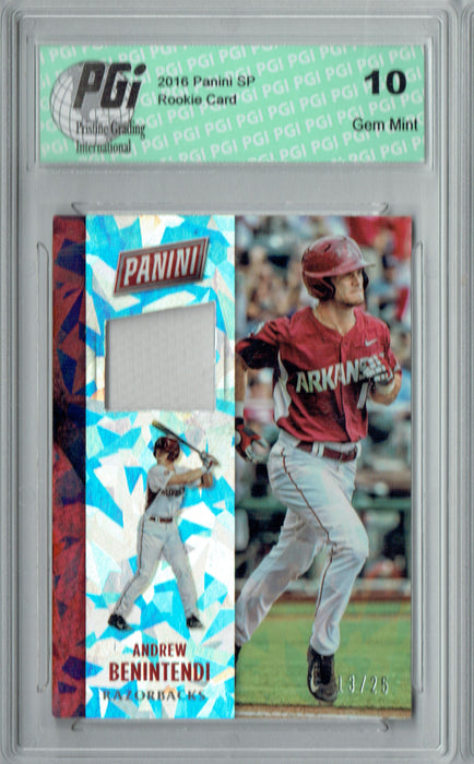 Andrew Benintendi 2016 Cracked Ice #C4 Jersey 25 Made Rookie Card PGI 10