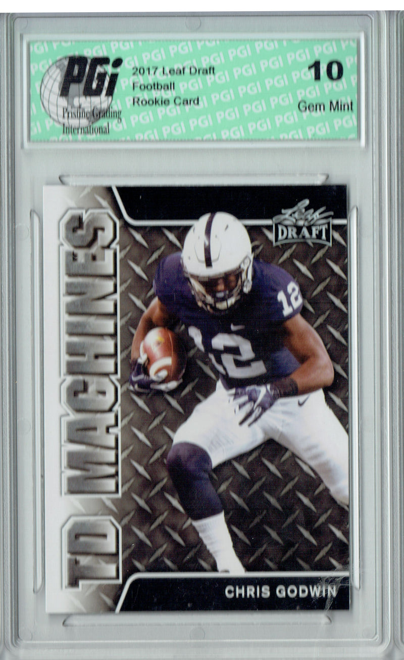 Chris Godwin Rookie Card PGI 10 Gem Mint Football Trading Card 2017 Leaf Draft #TD-01