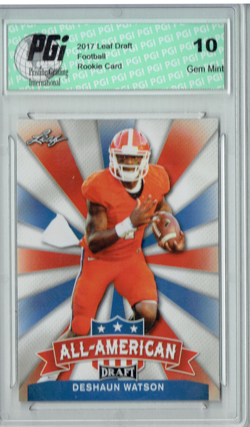 Deshaun Watson Rookie Card Houston PGI 10 Gem Mint Football Trading Card 2017 Leaf Draft #AA-09
