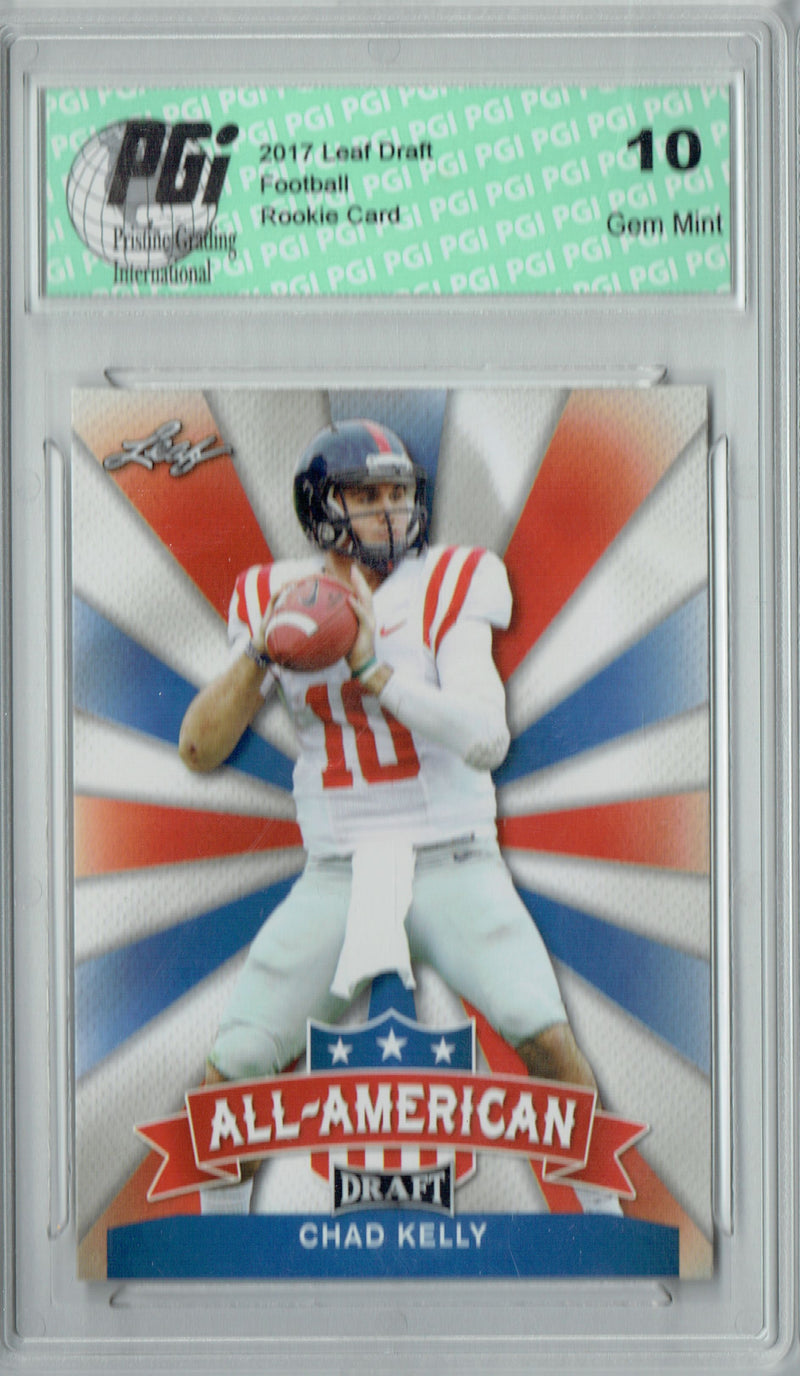 Chad Kelly Rookie Card PGI 10 Gem Mint Football Trading Card 2017 Leaf Draft #AA-03