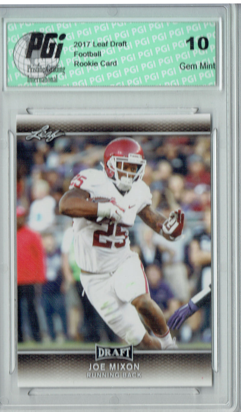 Joe Mixon Rookie Card PGI 10 Gem Mint Football Trading Card 2017 Leaf Draft #38