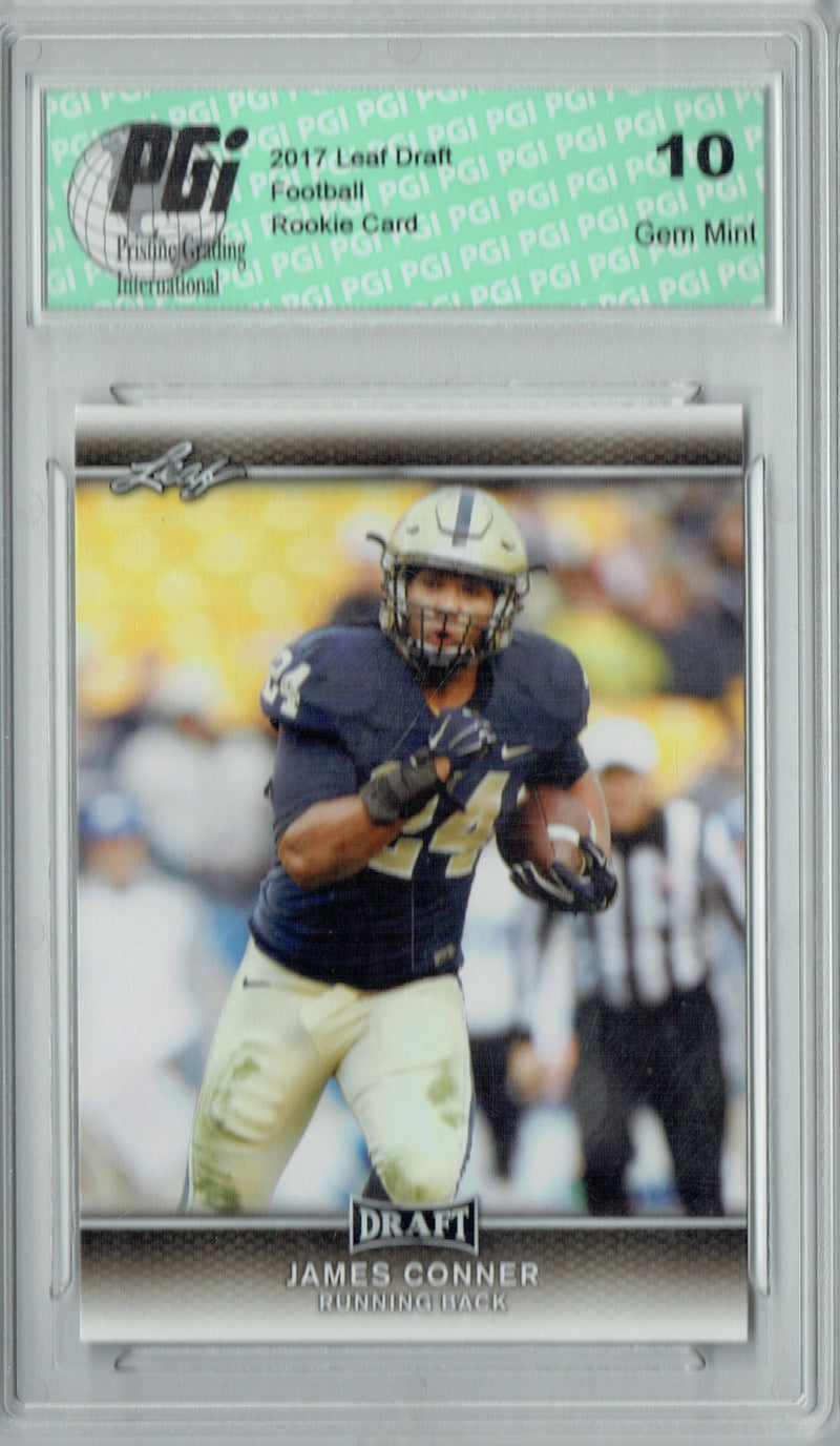 James Conner Rookie Card PGI 10 Gem Mint Football Trading Card 2017 Leaf Draft #32
