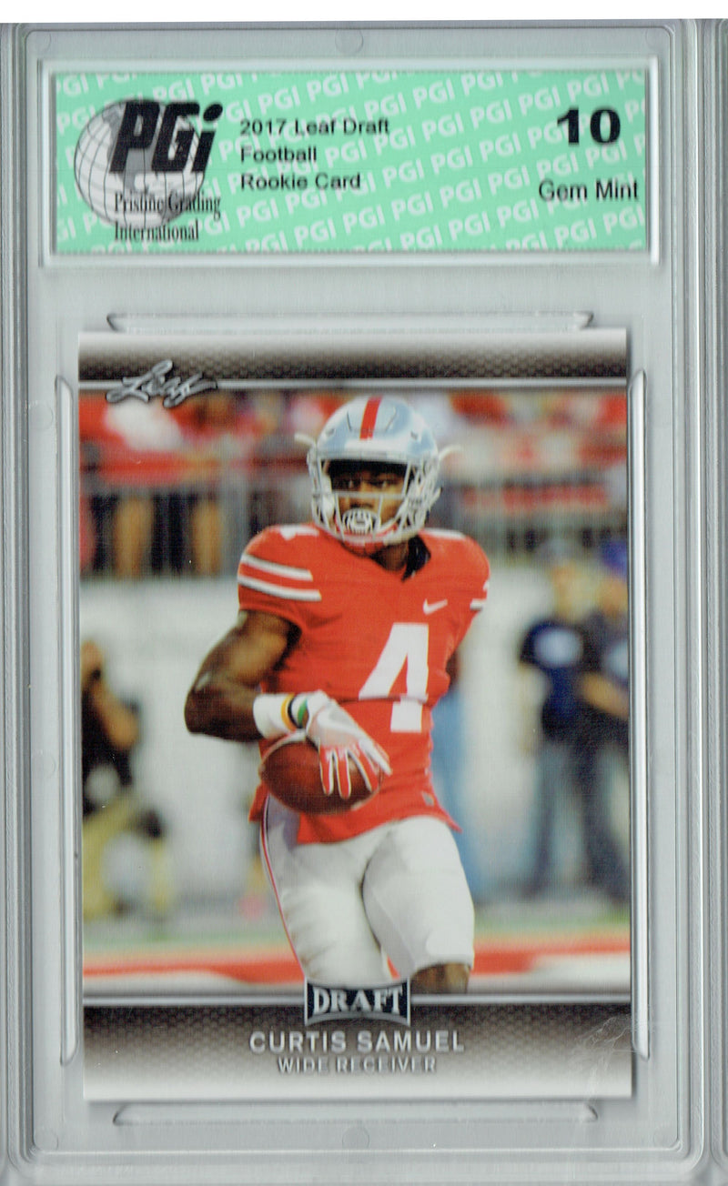 Curtis Samuel Rookie Card PGI 10 Gem Mint Football Trading Card 2017 Leaf Draft #17