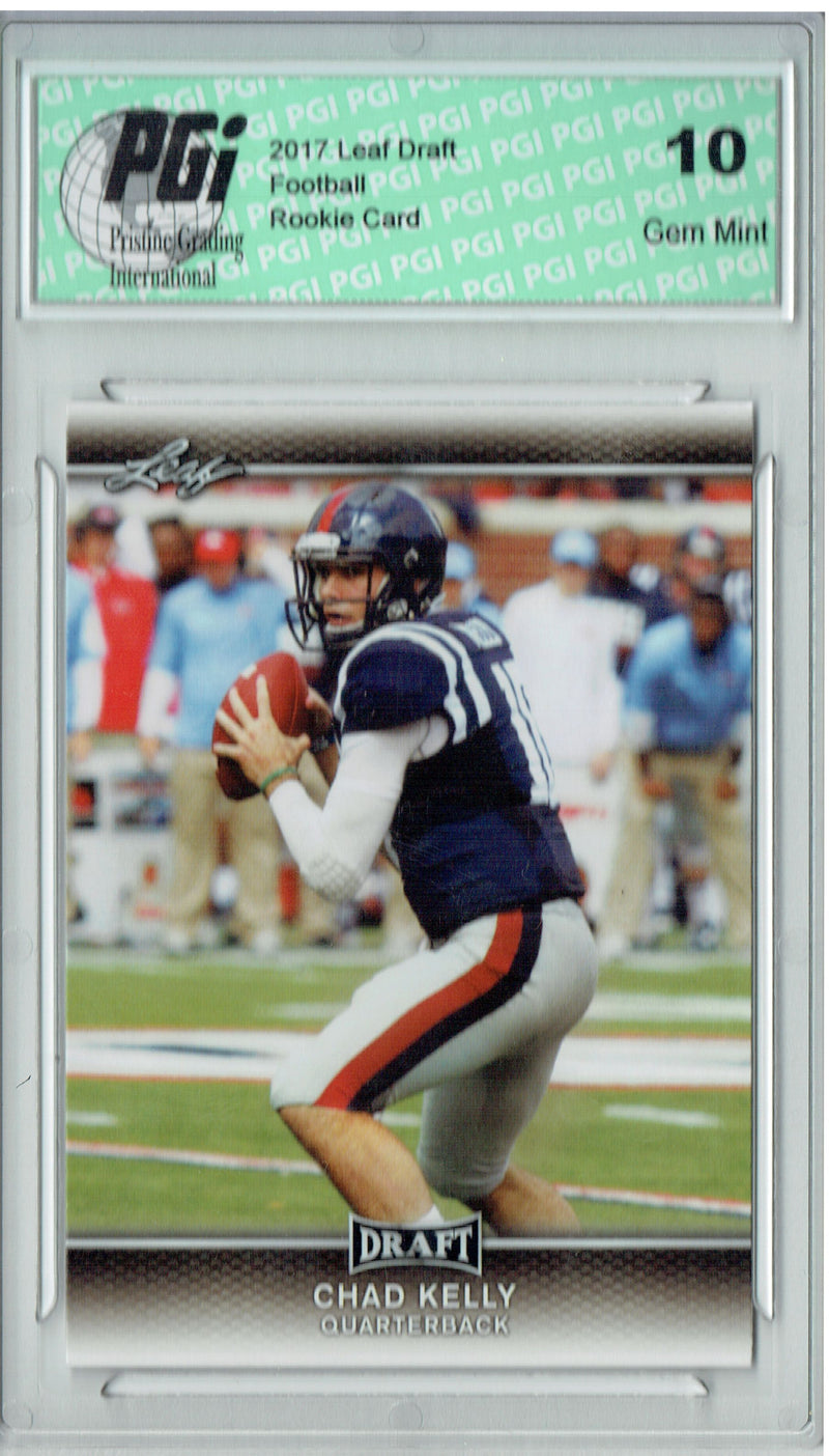 Chad Kelly Rookie Card PGI 10 Gem Mint Football Trading Card 2017 Leaf Draft #10