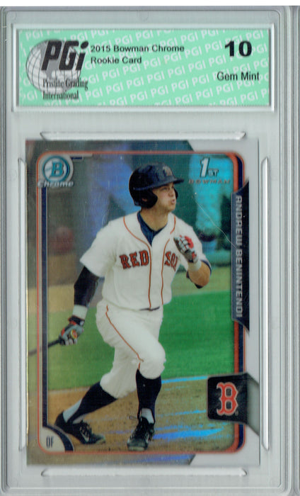 Andrew Benintendi 2015 Bowman Chrome #182 Refractor Rookie Card PGI 10