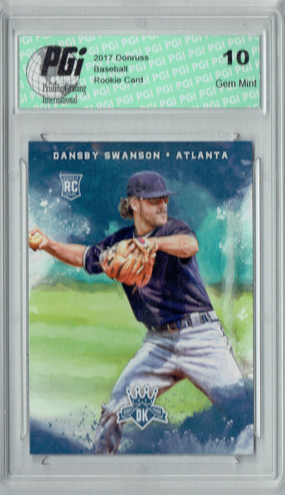 Dansby Swanson 2017 Donruss #129 Diamond Kings SP Rookie Card PGI 10