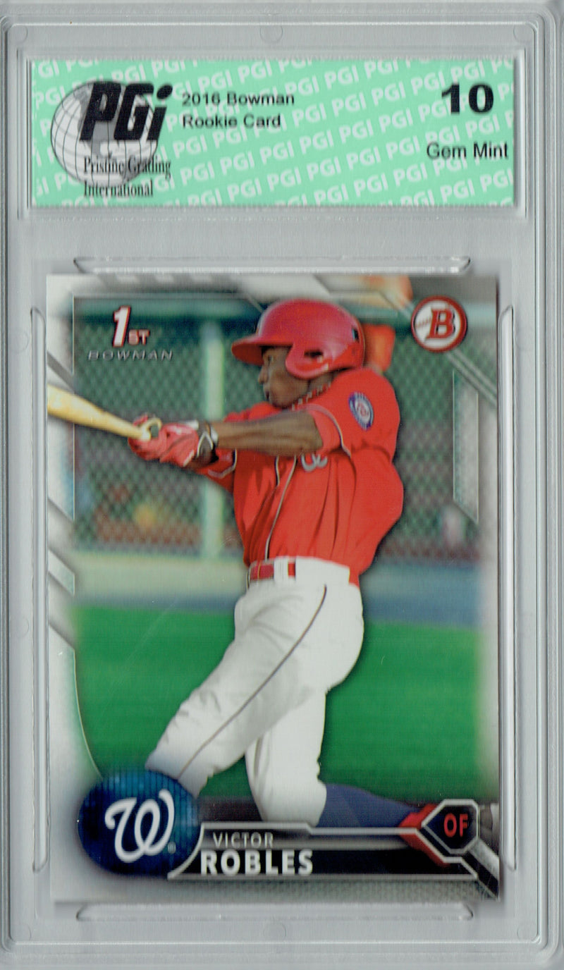 Victor Robles 2016 1st Bowman Card #BP10 Rookie Card PGI 10