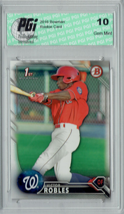 Victor Robles 2016 1st Bowman Card #BP10 Rookie Card PGI 10