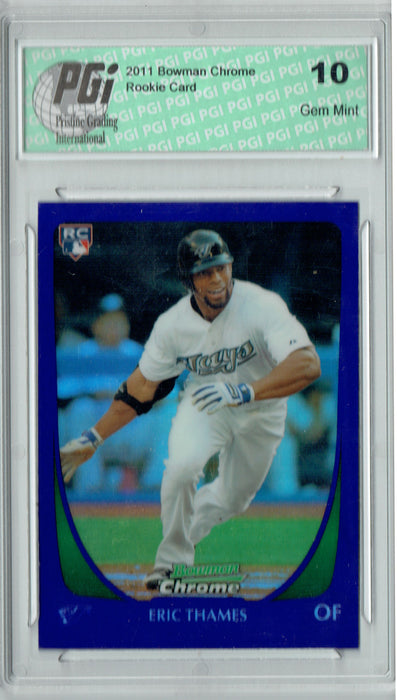 Eric Thames 2011 Bowman Chrome #87 Purple Refractor Rookie Card PGI 10