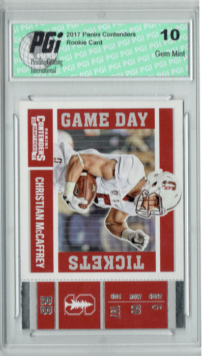 Christian McCaffrey 2017 Contenders #7 Game Tickets Rookie Card PGI 10