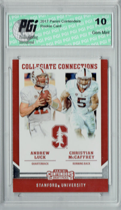 Christian McCaffrey 2017 Contenders #4 Andrew Luck Rookie Card PGI 10