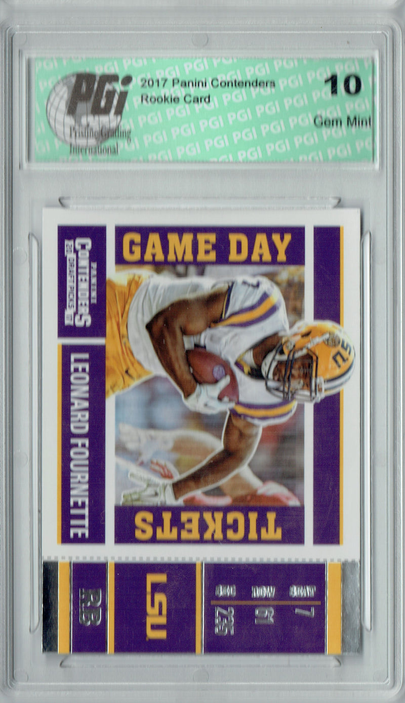 Leonard Fournette 2017 Contenders #2 Game Day Rookie Card PGI 10