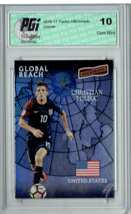 Christian Pulisic 2017 Panini Afficionado #184 Global Reach Rookie Card PGI 10