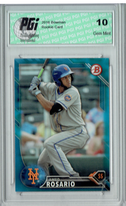 Amed Rosario 2016 Bowman #BP95 Blue SP, 150 Made Rookie Card PGI 10