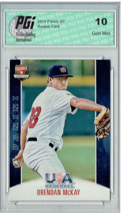 Brendan McKay 2015 Panini USA Baseball #19 Rookie Card PGI 10