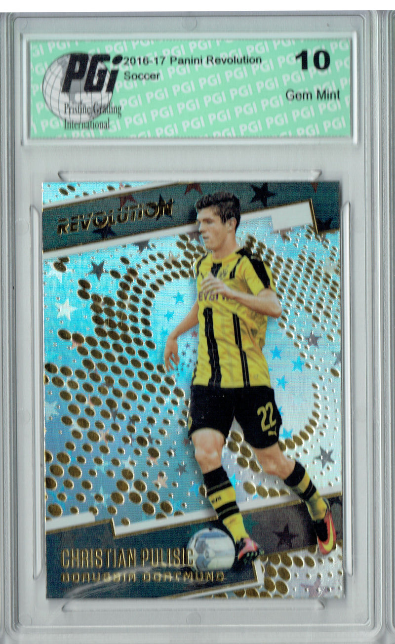 Christian Pulisic Rookie Card USMNT Soccer 2016 Panini Revolution #31 Rise Astro Trading Card PGI 10 Gem Mint