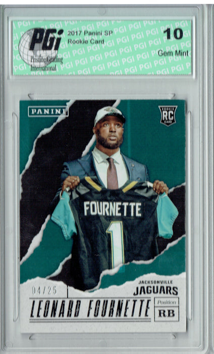 Leonard Fournette 2017 Panini Foil SSP #39 Only 25 Made Rookie Card PGI 10