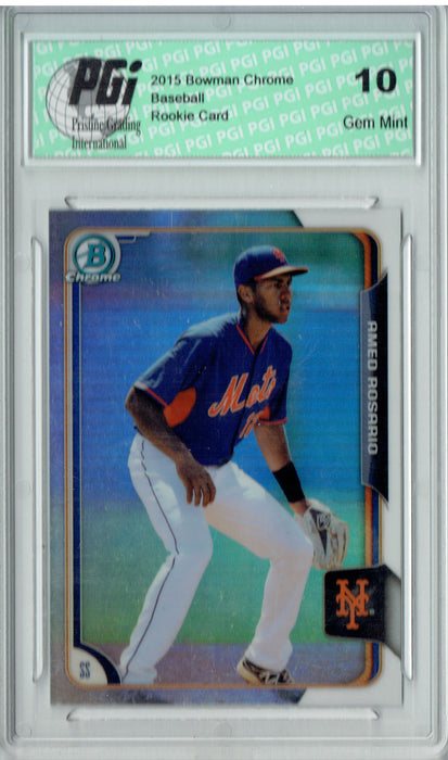 Amed Rosario 2015 Bowman Chrome #BCP23 Refractor, 499 Made Rookie Card PGI 10