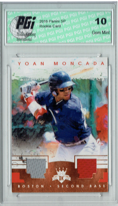 Yoan Moncada 2016 Diamond Kings #DKM-YO Dual Patch 25 Made Rookie Card PGI 10