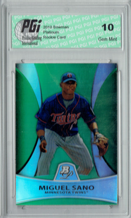 Miguel Sano 2011 Bowman Platinum #PP28 Green SP, 499 Made Rookie Card PGI 10