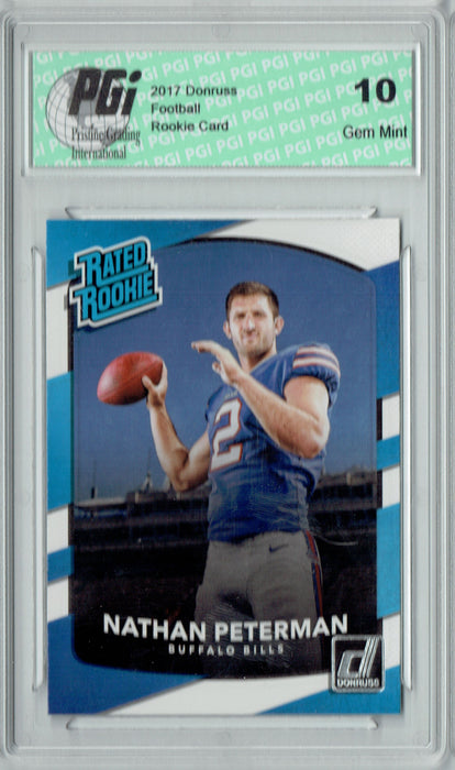 Nathan Peterman 2017 Donruss #334 Rated Rookie Card PGI 10