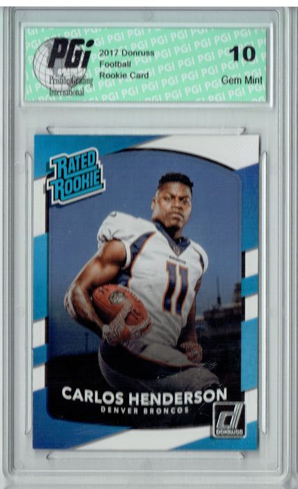 Carlos Henderson 2017 Donruss #336 Rated Rookie Card PGI 10