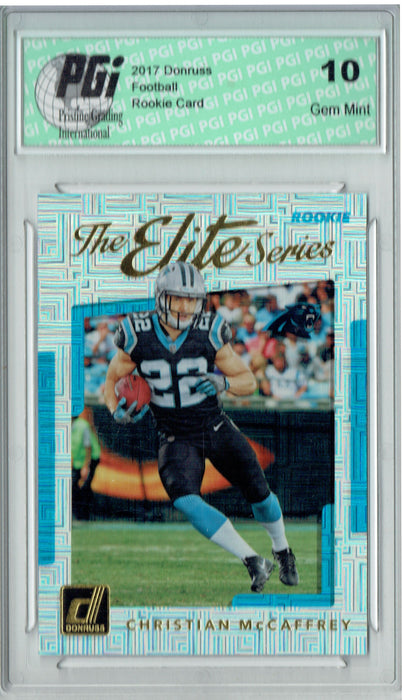 Christian McCaffrey 2017 Donruss #5 The Elite Series Rookie Card PGI 10