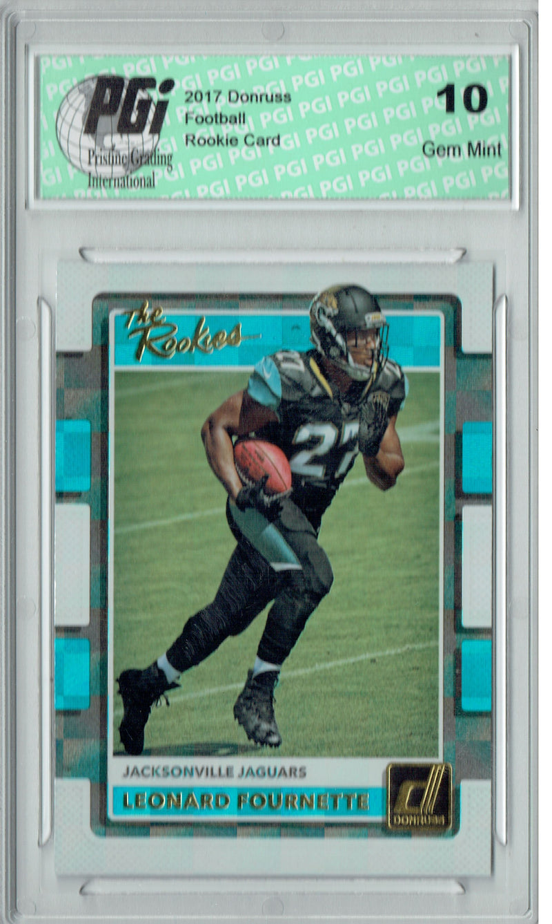 Leonard Fournette 2017 Donruss #2 The Rookies SP Rookie Card PGI 10