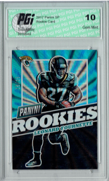 Leonard Fournette 2017 Panini #FB29 Rainbow SP 25 Made Rookie Card PGI 10