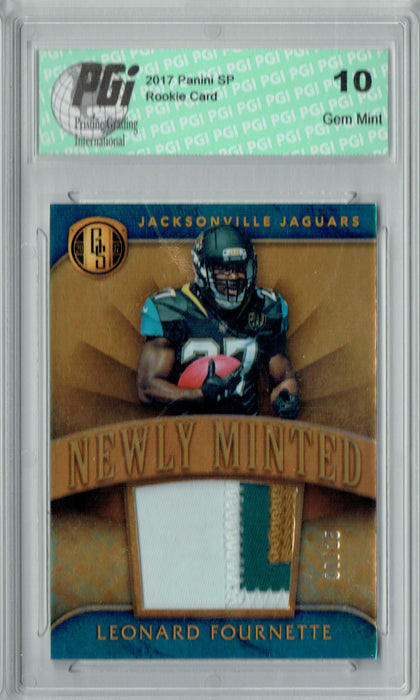 Leonard Fournette 2017 Gold Standard #2 3 clr Patch 25 Made Rookie Card PGI 10