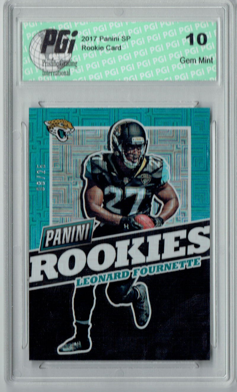 Leonard Fournette 2017 Panini #FB29 Squares SP 25 Made Rookie Card PGI 10