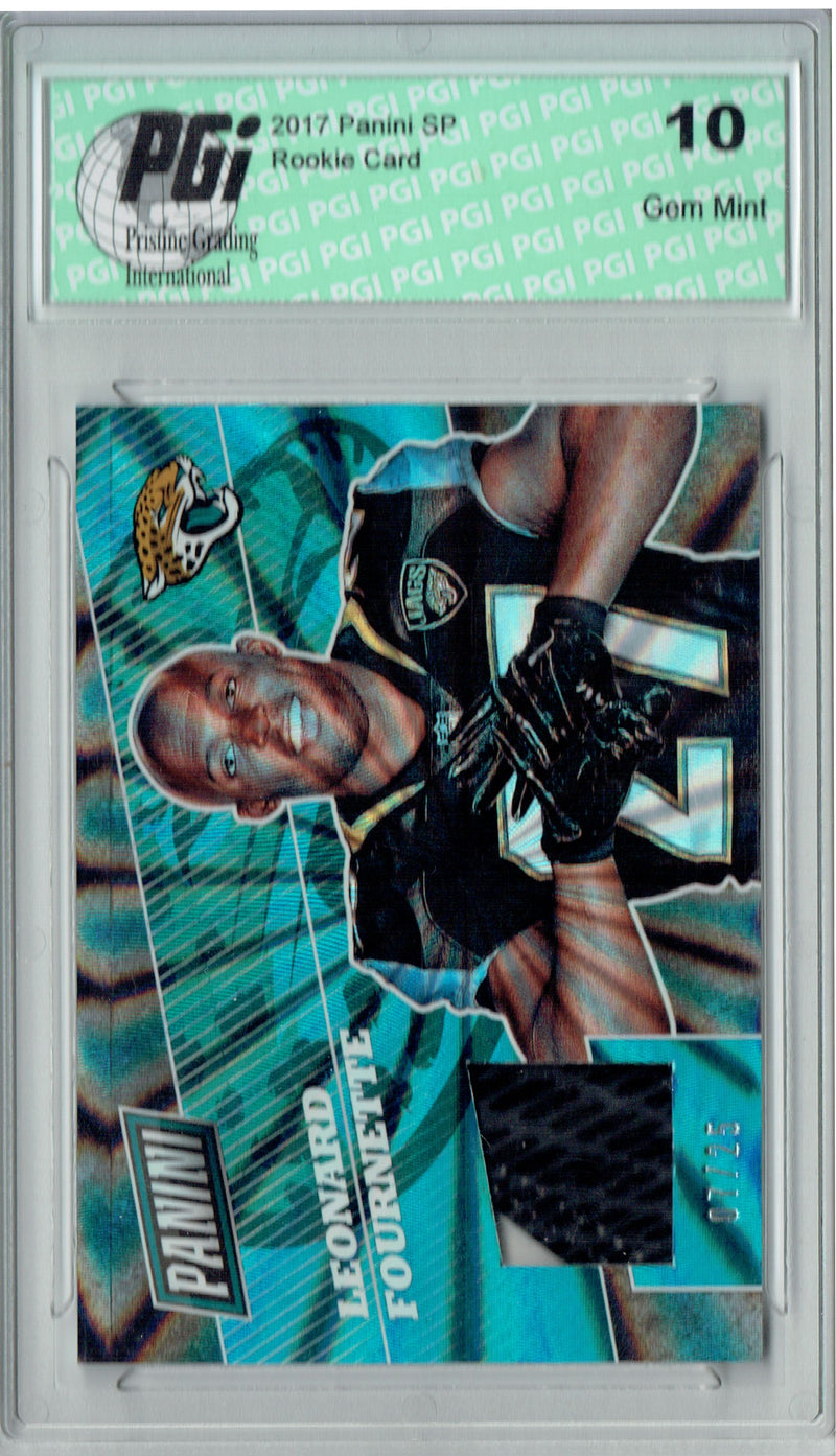 Leonard Fournette 2017 Panini #6 Glove SP 25 Made Rookie Card PGI 10