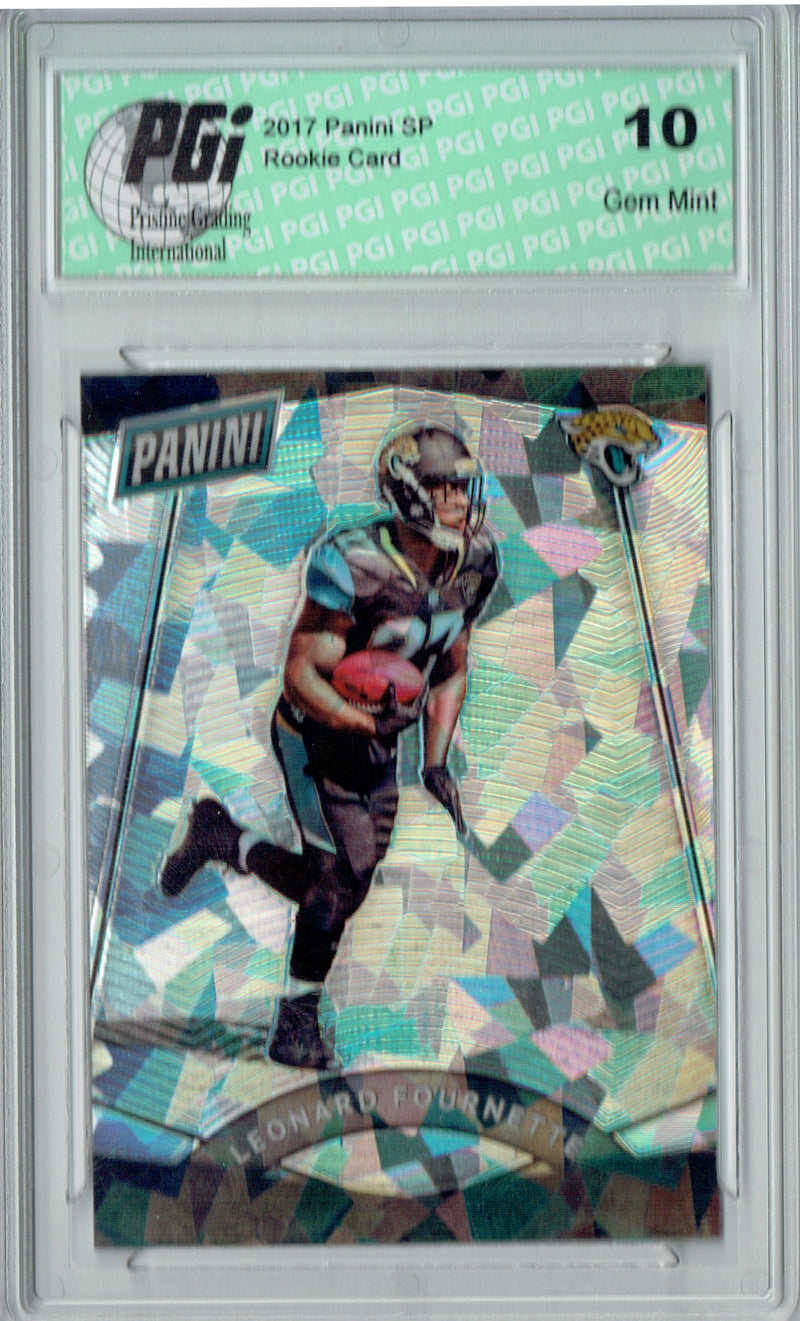 Leonard Fournette 2017 Panini Cracked Ice #27 Only 25 Made Rookie Card PGI 10