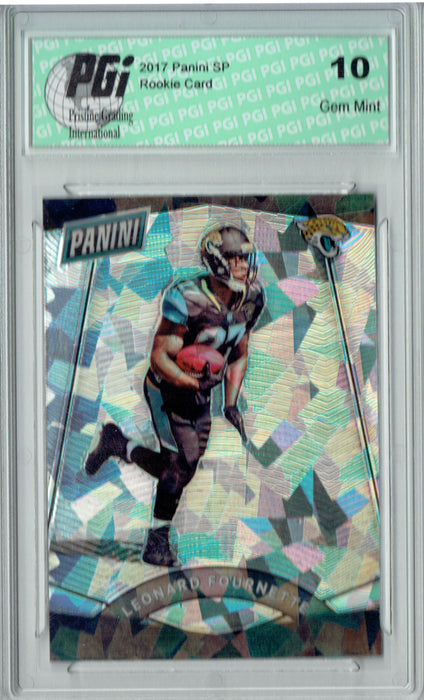 Leonard Fournette 2017 Panini Cracked Ice #27 Only 25 Made Rookie Card PGI 10