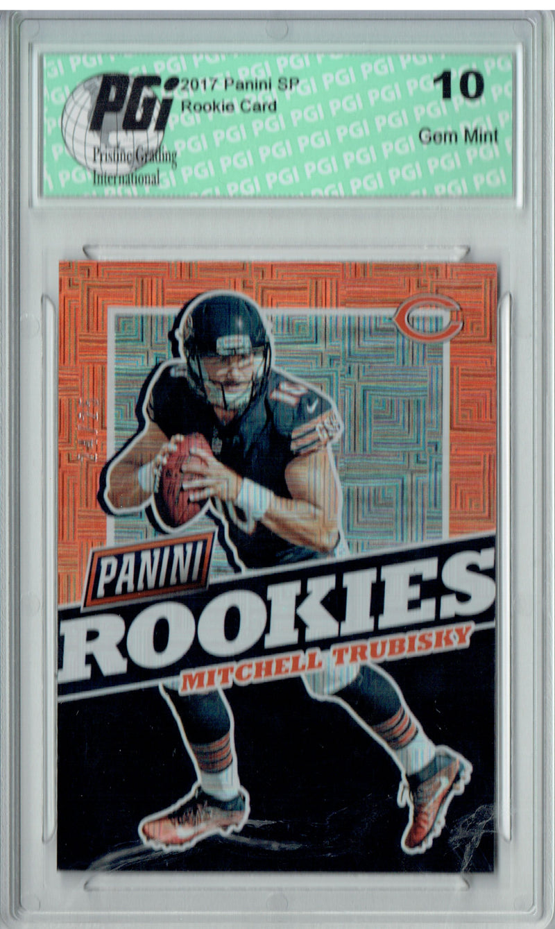 Mitchell Trubisky 2017 Panini #FB34 Squares SP 25 Made Rookie Card PGI 10