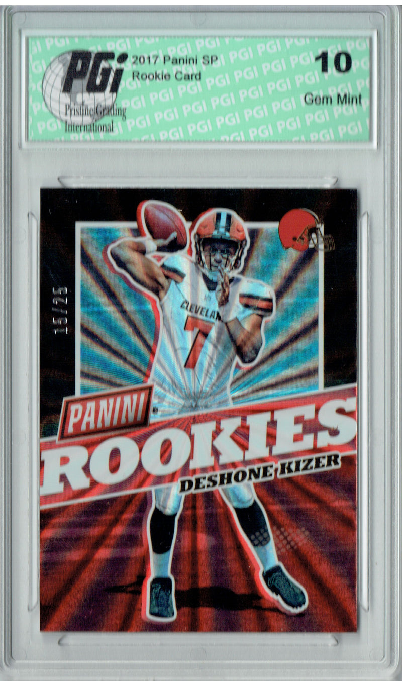 Deshone Kizer 2017 Donruss #FB40 Rainbow SP, 25 Made Rookie Card PGI 10