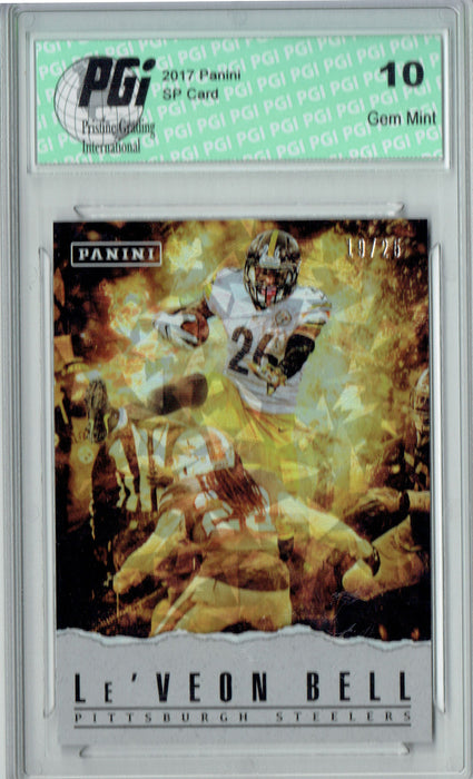 Le'Veon Bell 2017 Panini Cracked Ice #7 Only 25 Made Card PGI 10