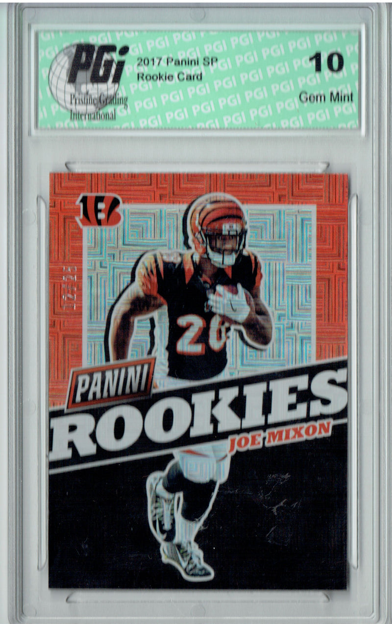 Joe Mixon 2017 Panini #FB43 Squares SP, 25 Made Rookie Card PGI 10