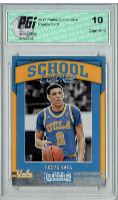 Lonzo Ball 2017 Panini Contenders Draft #2 School Colors Rookie Card PGI 10