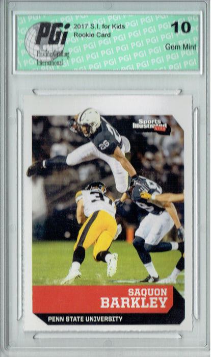 Saquon Barkley 2017 S.I. KIds #614 True Rookie Card PGI 10