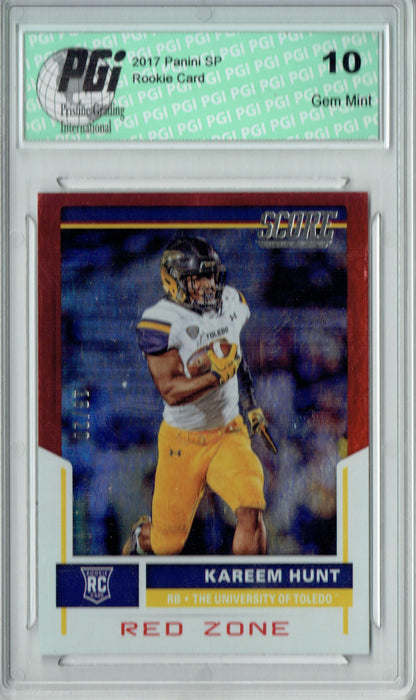 Kareem Hunt 2017 Score #423 Red Zone Refractor  #18/20 Rookie Card PGI 10