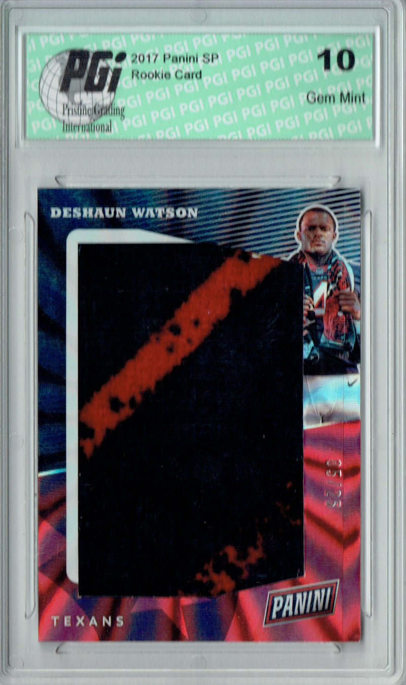Deshaun Watson 2017 Panini #1 Towel Rainbow SP 25 Made Rookie Card PGI 10