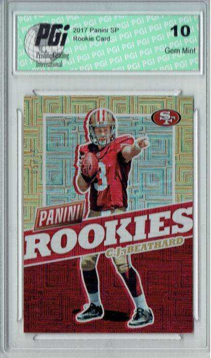 C.J. Beathard 2017 Panini SP #FB31 Squares, 25 Made Rookie Card PGI 10