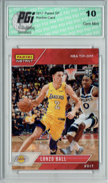 Lonzo Ball 2017 Panini NBA Tip-Off Only 895 Made Rookie Card PGI 10