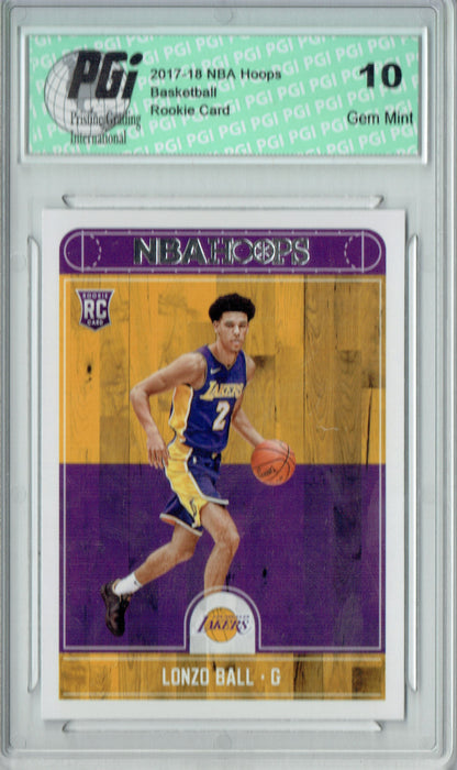 Lonzo Ball 2017-2018 Hoops #252 NBA Rookie Card PGI 10